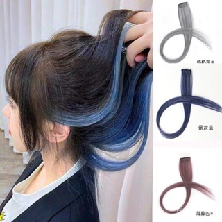 🔥臺灣精品🔥彩髮掛耳染假髮片女長短髮挑染漸變隱形無痕自然一片式直髮接髮條