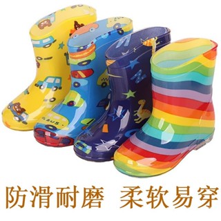 兒童雨鞋 雨衣 防水【94%好評率】輕便兒童雨鞋超蔭小花布膠鞋防水防滑寶寶幼兒園柔軟易穿水鞋