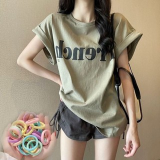 2024年網紅ins熱門顯瘦落肩甜酷短袖t恤寬鬆女夏季學生上衣潮美美女裝衣櫥免運