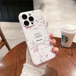 熱賣🔥適用於iPhone 16 15 14 13 12 11的花朵圖案磁性無綫充電手機殻Pro Max Plus鏡頭保