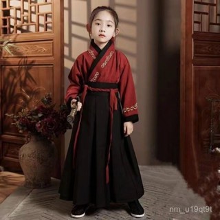 花木蘭漢服 兒童唐裝 俠客霸氣漢服 漢服 武俠古裝男童 女童中國風演出服 春秋洋裝 萬聖節裝扮服 運動會 書童服裝 兒童