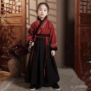 花木蘭漢服 兒童唐裝 俠客霸氣漢服 漢服 武俠古裝男童 女童中國風演出服 春秋洋裝 萬聖節裝扮服 運動會 書童服裝 兒童