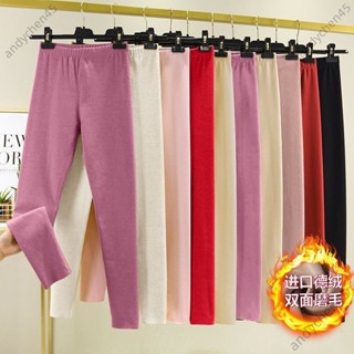 M-4XL 大尺碼德絨秋褲女內穿修身女士線褲襯褲打底褲秋冬季加絨褲毛褲保暖褲女