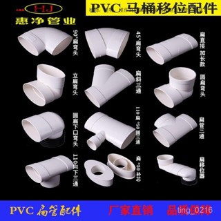 【臺灣出貨】PVC馬桶移位器坐便器扁管配件110扁管接頭扁直接扁三通扁彎頭橢圓 8PFK