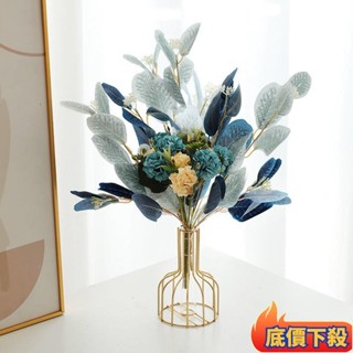 🌟臺灣熱銷🔥客廳假花仿真花塑膠花擺件ins客廳酒櫃餐桌房間鬱金香插花裝飾品ins日韓風 ZNYM