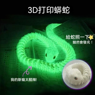 【臺灣有貨】3D列印龍 新款蝰蛇 全身關節可動 模擬動物模型 禮物擺件 小青白蛇 盤玩小物件 模擬蝰蛇模型 3d蛇玩具蛇