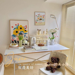 藝術格子花臥室床頭裝飾畵 北歐ins風餐廳掛畵 小清新客廳小眾擺畵 相框 無框畫 掛畫 畫框 油畫 數字油畫 居家裝飾