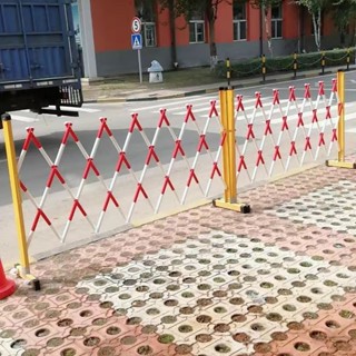 熱賣 玻璃鋼伸縮圍欄電力安全護欄施工圍欄可移動警戒圍擋防護欄隔離欄281