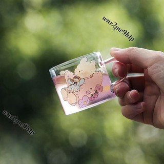 🌟桃園出貨🌟『小酒杯』 藍蓮花迷你家用玻璃杯 高顔值 小茶杯簡約小眾杯子耐高溫網紅泡茶杯