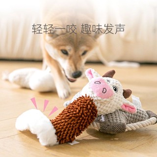 🐱寵物玩具寵物磨牙棒 狗狗磨牙棉繩發聲毛絨玩具耐咬訓練中小型犬解悶陪伴貓咪寵物玩具