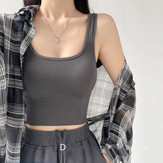 🌸新品特惠🌸 吊帶 背心露臍吊帶背心女胸墊美背打底衫辣妹風ins潮通懃緊身無袖運動上衣