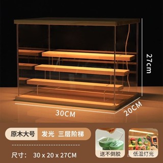 🌸臺灣極速，亞克力展示架發光階梯展示架透明防塵公仔收納盒手辦優品 DTDX
