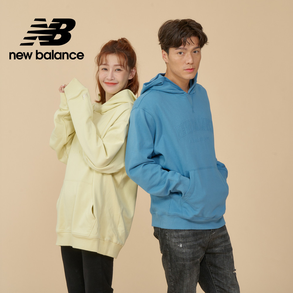【New Balance】 NB 挺版厚磅連帽長袖上衣_男性_藍/綠/芥黃色_MT43500HEB/NUS/PAM