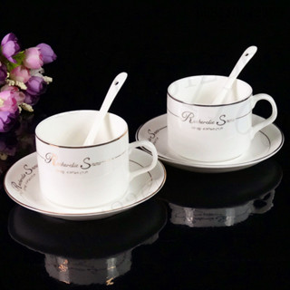 歐式咖啡杯 咖啡杯 家用咖啡杯 陶瓷咖啡杯 歐式咖啡杯套裝 骨瓷咖啡杯3件套 創意陶瓷咖啡杯碟logo定製