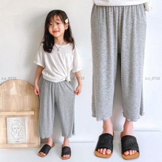 90-140CM 夏季薄款女童冰絲防蚊褲，兒童休閒七分褲，女孩寬鬆寬褲 X4