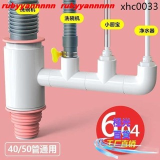 💞平價💞廚房水槽洗碗機淨水器下水管道小廚寶洗衣機排水管二合一接頭三通 極光189gundam1