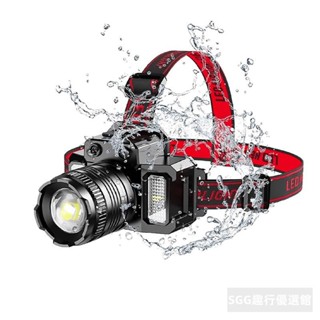 頭燈手電筒應急照明頭燈戶外防水釣魚野營usb充電感應燈