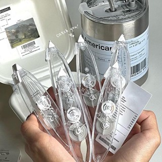 大比💕5 件裝大容量橄欖形修正膠帶白色膠帶,INS 風格透明設計