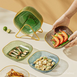 全網最低✨輕奢透明吐骨碟帶金邊家用食品級餐桌垃圾盤碟高階新款加厚塑膠盤