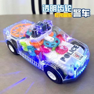 兒童齒輪萬嚮警車0-1一2嵗3有聲會動兒童寶寶男女孩電動汽車玩具