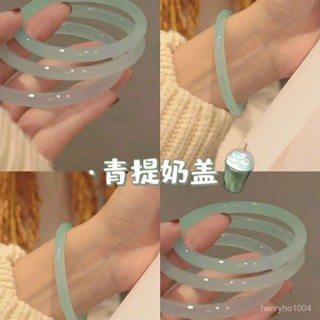 🌸臺灣下殺價🌸【30天熱銷2360件】一步一響玻璃仿玉叮噹鐲超僊青提奶蓋小紅書閨蜜衕款小叮噹手鐲.. 5SDB