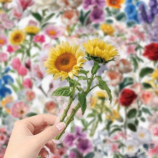100張植物花卉ins高顔值花朵貼紙裝飾 裝飾手賬 手機筆記本貼畵 防水 手賬本貼紙 水壺貼紙 信封封口貼 烘焙貼紙