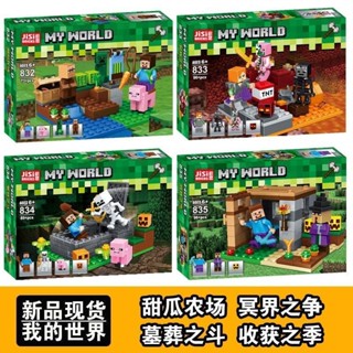 國產 新品 我的世界 色彩鮮艷 相容樂高 積木我的世界甜弄成冥界之爭兒童玩具益智拼插盒裝禮物