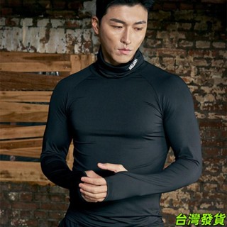 彈力速乾壓縮衣/運動緊身衣/男士跑步訓練健身服/長袖跑步壓縮衣/運動速乾衣/高領籃球訓練T恤10
