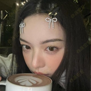 新竹免運♕適合高等級個性的女孩 銀色水鑽金屬蝴蝶結髮夾 Y2k Sweet Cool Style