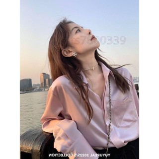 免運🌸高階感氣質醋痠緞麵襯衫女夏季設計感小眾防曬襯衣韓係寬鬆上衣薄 長袖襯衫 女生襯衫 休閒襯衫 POLO襯衫 防曬衣