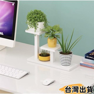 臺灣熱賣⚡桌上收納架 簡約鐵藝多肉花架子 陽臺置物架 室內辦公室桌麵迷你多層 植物小花架 桌上收納803