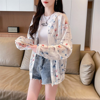 實拍 冰絲納米絲防曬衣夏季奈米絲寬鬆透氣薄開衫連帽外套女