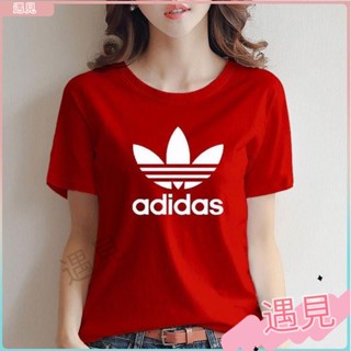 遇見💕夏季新款時尚女士圓領短袖T恤短袖寬鬆大尺碼休閒男女印花潮流上衣印花 t恤夏天 女生衣服 女上衣 女裝短袖