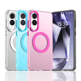 熱賣🔥磁吸圈 亞克力透明硬背板 Tpu矽膠軟邊 適用於三星S25 Edge S25Edge 5G 手機保護殼四角防摔套