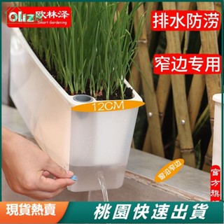 【臺灣現出】OLiz歐林澤長條窗沿邊陽臺窄邊專用花盆防盜窗迷你小種菜盆種植箱