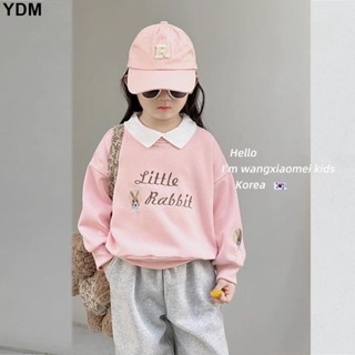 YDM 韓版女童衛衣秋冬款2024新款冬季加絨保暖洋氣兒童秋季POLO領上衣長袖