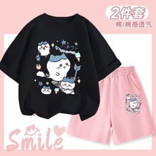 吉伊卡哇💖夏季上衣💖吉伊卡哇新款短袖短褲套裝卡通印花 可愛百搭兒童中大童潮 吉伊卡哇套裝 兒童套裝 兒童短袖套裝