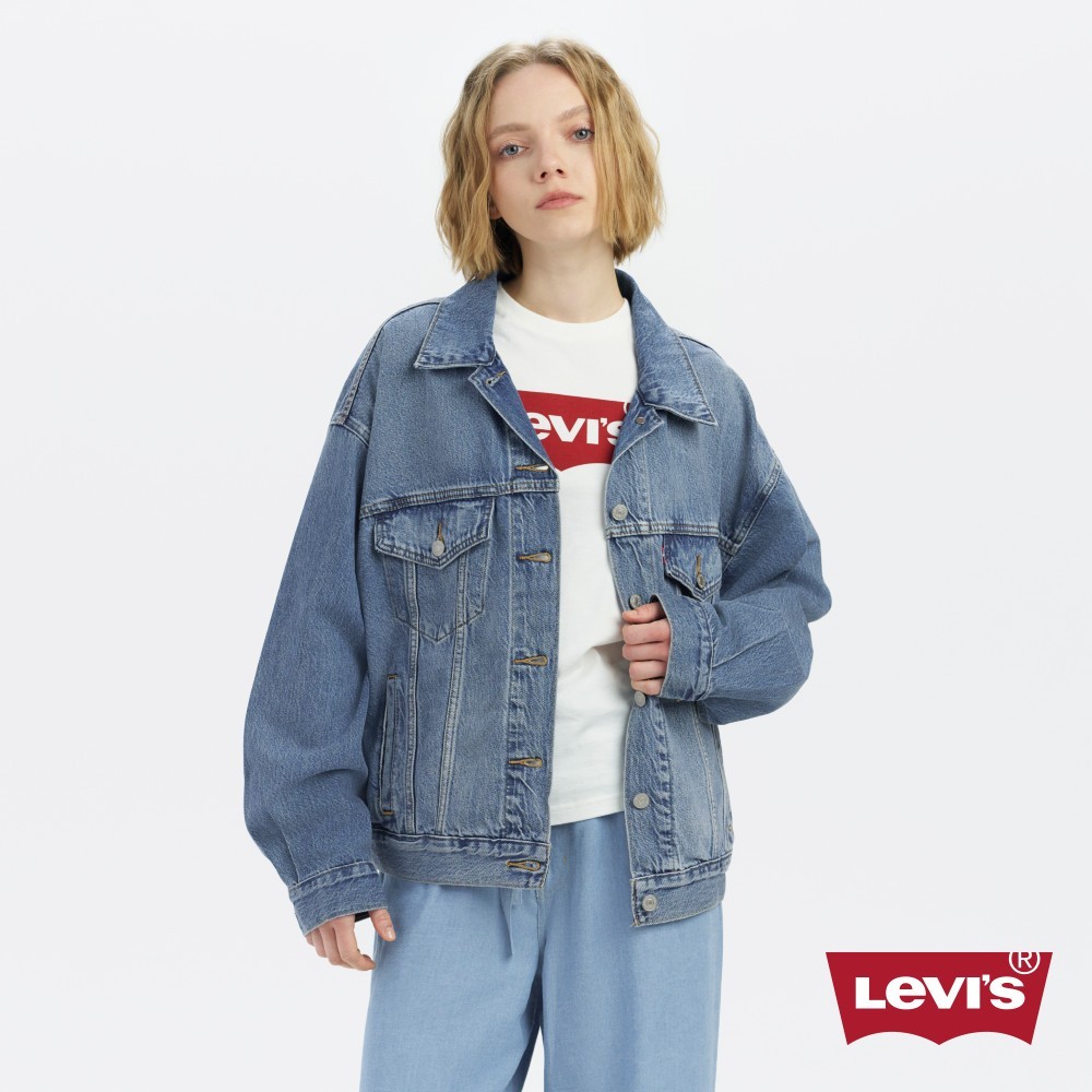 Levis 90年古著牛仔外套 / 寬袖設計 / 天絲棉 / 精工中藍染水洗 女款 A1743-0004 人氣新品
