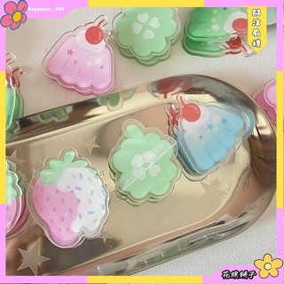 花旗🍬可愛七彩布丁甜品四葉草亞克力pp夾便簽本照片夾