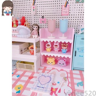 💜🤍INS風 愛心三層置物架 層架 粉色/紫色/黃色 木製桌面扭蛋架 收納收納 少女展示架 增高架 扭蛋轉蛋模