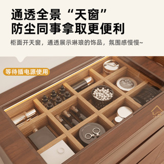 【小美家居專營店】鬥櫃梳妝臺一體臥室現代簡約化妝桌床尾收納櫃化妝臺轉角書桌實木