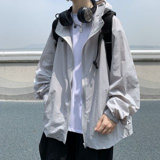 自由穿行🌟精品男裝【店鋪熱銷】夏季新款防曬衣男士超薄透氣連帽防曬服潮寬鬆百搭皮膚衣外套薄款