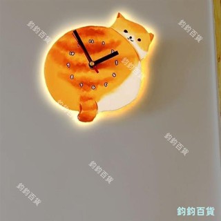 可愛卡通貓咪造型掛鐘日式 客廳擺件 壁鐘掛鐘 客廳掛鐘 時鐘掛鐘 靜音時鐘 大鐘面 石英鐘 實木掛鐘 造型時鐘 時鐘擺件