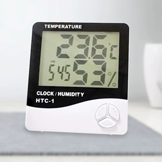 【桃園專營】鬧鐘 掛鐘 多功能時鐘 HTC-1家用室內電子溫濕度計鬧鍾可壁掛大屏幕數顯溫度計 貪睡鬧鐘 智慧鬧鐘
