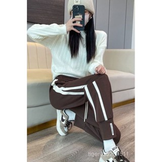【小玉優選店】加絨加厚運動褲子女秋冬季新款高腰顯瘦休閒衛褲寬鬆束腳哈倫褲潮