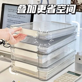 🔥桃園現款/免運🔥【94%好評率】加厚桌麵辦公室證件收納盒收納a4透明檔案盒置物架資料宿捨整理盒