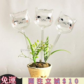 臺灣熱銷🔴可愛貓咪玻璃澆花器 懶人創意滲水滴灌 家用綠植盆栽自動澆花器神器 免運