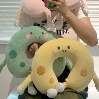 💕臺灣出貨💕ins 可愛 乳酪 旅行必備 u型枕 記憶棉 情侶 學生 便攜 旅行 護頸枕 枕頭 午睡 辦公室