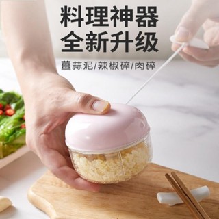 桃園有貨 多功能切蒜器 手拉式迷你拉蒜器 廚房攪蒜泥器 切碎神器 碎肉機 磨泥器副食品