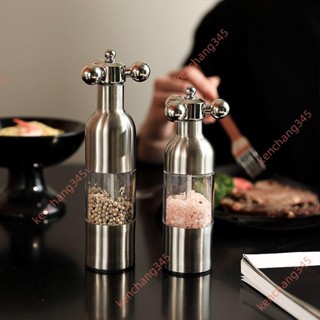 熱賣#不銹鋼研磨器廚房家用手動現磨海鹽黑胡椒研磨瓶芝麻磨粉調味神器
